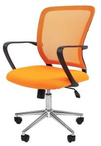 Офисное кресло CHAIRMAN 698 хром, ткань TW/сетчатый акрил, оранжевый