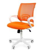 Офисное кресло CHAIRMAN 696, ткань TW/сетчатый акрил,  оранжевый, пластик белый