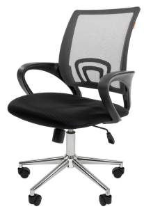 Офисное кресло CHAIRMAN  696 хром, ткань TW/сетчатый акрил,  черный/серый NEW