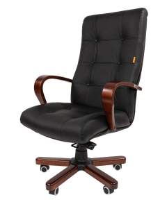 Офисное кресло CHAIRMAN 424 WD, кожа черная