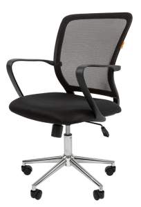 Офисное кресло CHAIRMAN 698 хром, ткань TW/сетчатый акрил, черный