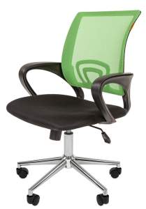 Офисное кресло CHAIRMAN 696 хром, ткань TW/сетчатый акрил, черный/св.зеленый NEW