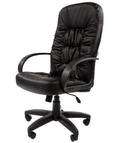 Офисное кресло CHAIRMAN 416 ЭКО, экокожа,  черный глянец