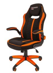 Геймерское кресло CHAIRMAN GAME 19, ткань, черный/оранжевый NEW
