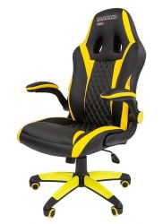 Геймерское кресло CHAIRMAN GAME 15, экокожа, черный/желтый NEW