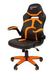 Геймерское кресло CHAIRMAN GAME 18, экокожа/ткань TW, черный/оранжевый