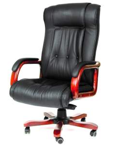 Офисное кресло CHAIRMAN 653, натуральная кожа,  черный