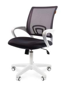 Офисное кресло CHAIRMAN 696, ткань TW/сетчатый акрил,  серый, пластик белый